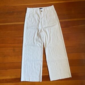 Maeve Anthropologie The Colette Linen Blend Pants Size 28 Wide Leg White Cream